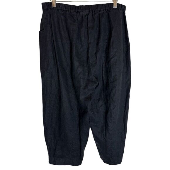 Habitat Linen Capri Pull On Pants Black Size Medium - Picture 2 of 4
